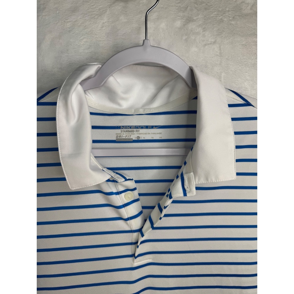 Nike Golf Mens Dri-FIT Striped Polo Shirt Blue White 725531-435 XL - Picture 2 of 8